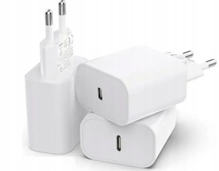 Ładowarka sieciowa zestaw 3 szt USB typ C do Apple 25 W CA-15T-F biały + kable