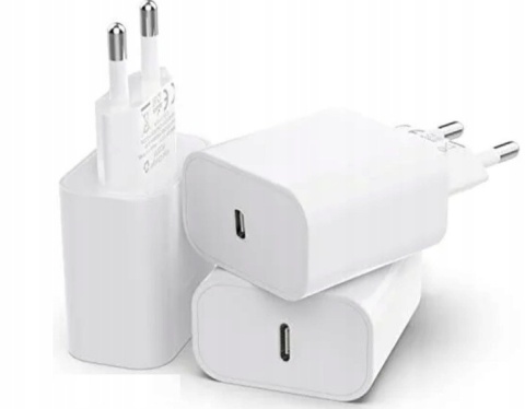 Ładowarka sieciowa zestaw 3 szt USB typ C do Apple 25 W CA-15T-F biały + kable