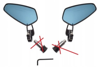 Lusterka motocyklowev na kierownicę uniwersalne trapez