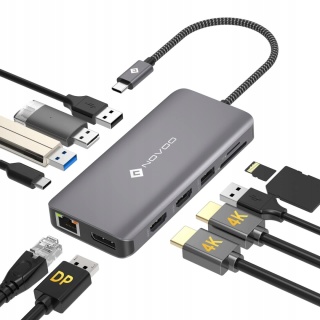 NOVOO 11 in 1 PRO +Stacja dokująca Hub USB C 4K 60Hz