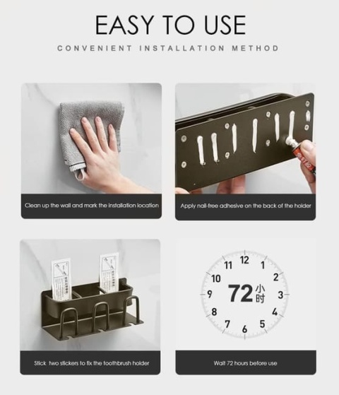 Organizer, półka, uchwyt przybornik na szczoteczki do zębów