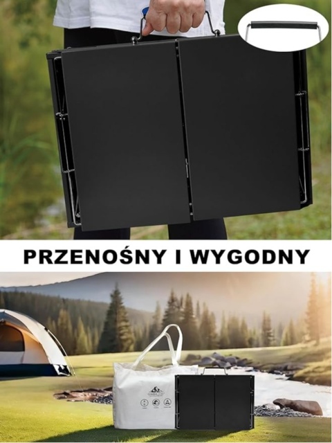 PRZENOŚNY GRILL WĘGLOWY BBQ, SKŁADANY MINI GRILL ZE STALI NIERDZEWNEJ NA KEMPING