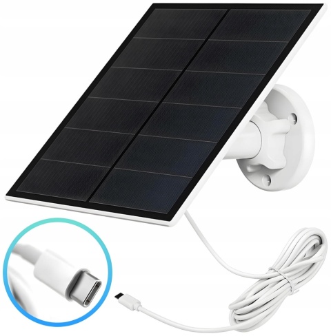 Panel solarny słoneczny do kamery wodoodporny 5W USB-C przewód 3m