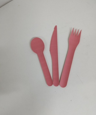 Papierowe sztućce, zestaw łyżeczka, widelec nóż po 50 szt