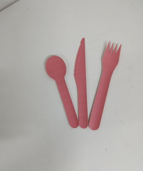 Papierowe sztućce, zestaw łyżeczka, widelec nóż po 50 szt