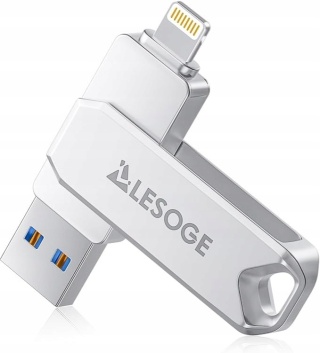 Pendrive LESOGE MFi 128 GB Lightning, USB 3.0 srebrny