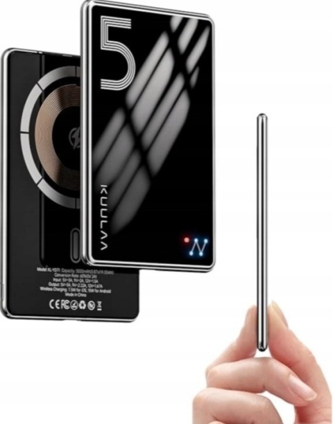 Powerbank KUULAA KL-YD67 Ultra-cienka magnetyczna ładowarka bezprzewodowa 5000