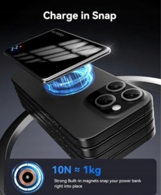 Powerbank KUULAA KL-YD67 Ultra-cienka magnetyczna ładowarka bezprzewodowa 5000