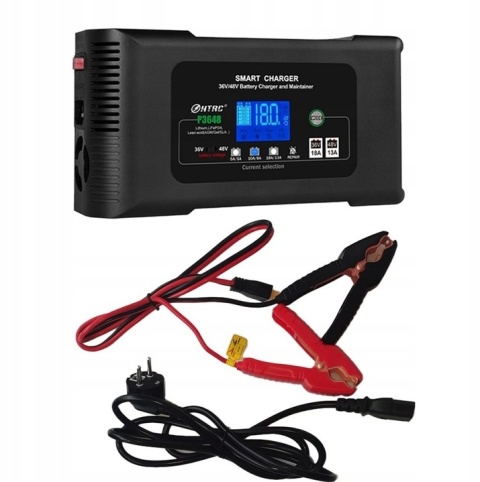 Prostownik 36V 18A/48V 13A Ładowark do Akumulatora Akumulatorów Samochodowy