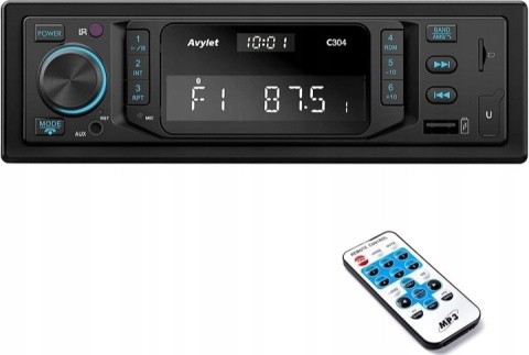 Radio samochodowe Avylet C304 1-DIN AM/FM/RDS USB AUX bluetooth - brak kabli