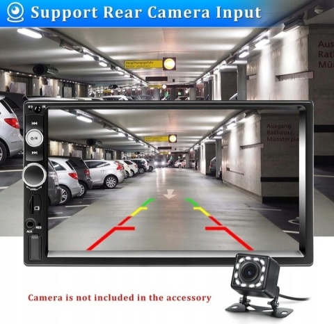 Radioodtwarzacz CAMECHO Double Din Bluetooth Car Radio z pilotem 7 cali