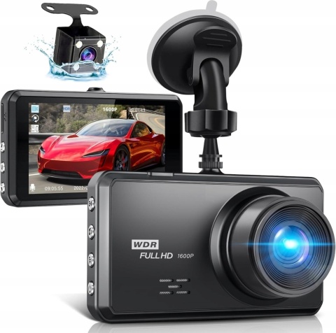 Rejestrator samochodowy Miden S7 2,5K, kamera przednia i tylna, SD 64 GB