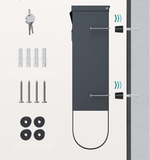 SONGMICS Skrzynka na listy, naścienna Kolor antracyt