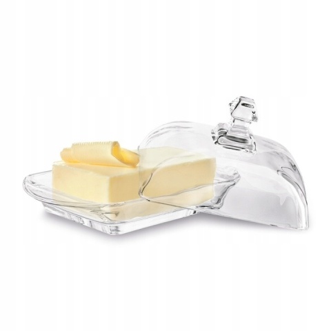 SZKLANA MASELNICZKA Z POKRYWKĄ maselnica Tadar pojemnik na masło