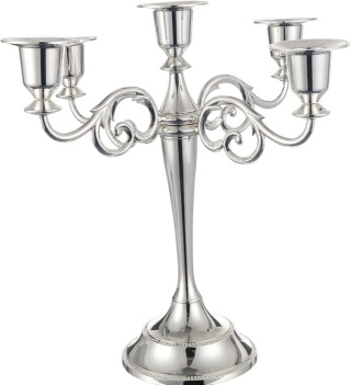 Świecznik 5-ramienny metalowy stojak na świecie stożkowe