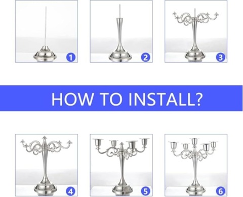 Świecznik 5-ramienny metalowy stojak na świecie stożkowe