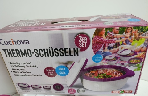 TERMOS OBIADOWY ZE STALI NIERDZEWNIE 3 POJEMNIKI PO 0.8L/2.1L/1.2L