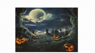 TŁO FOTOGRAFICZNE ŚCIANKA HALLOWEEN 210x150 cm UPIORNE