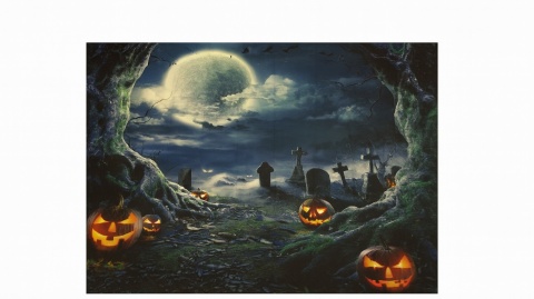 TŁO FOTOGRAFICZNE ŚCIANKA HALLOWEEN 210x150 cm UPIORNE