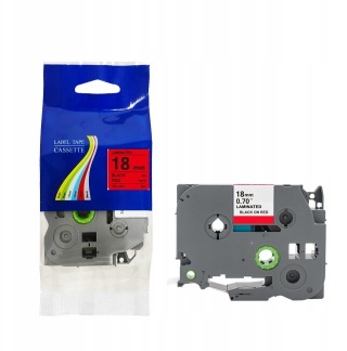 Taśma do Brother TZe-441 18mm 8m czerwona taśma czarny napis