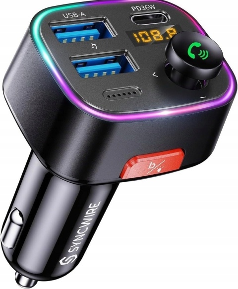 Transmiter samochodowy FM Syncwire Bluetooth 5.3