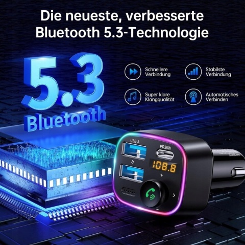 Transmiter samochodowy FM Syncwire Bluetooth 5.3