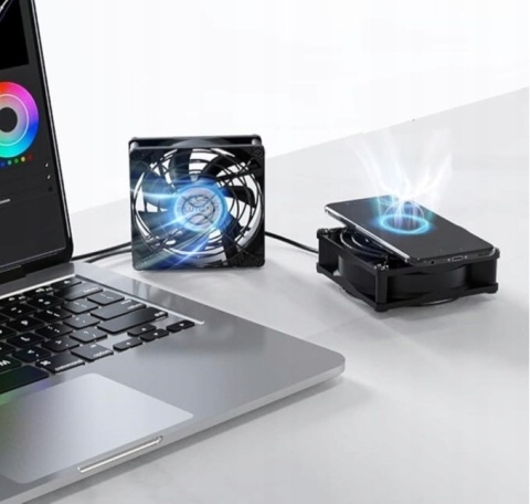 WENTYLATOR PODWÓJNY KOMPUTEROWY PRZENOŚNY USB 120x120x2,5cm 3 TRYBY