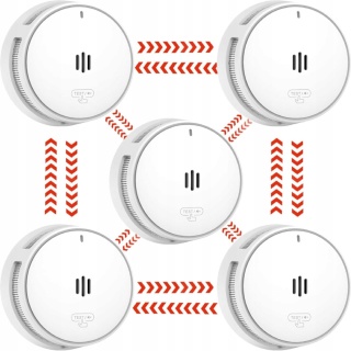 Wisualarm 5x Czujnik Dymu, Bezprzewodowy, DIN EN14604