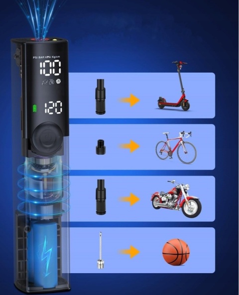 Woowind BP188 Elektryczna pompka rowerowa do opon , 150 PSI + ładowarka samochodowa