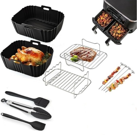 AKCESORIA DO AIRFRYERA ZESTAW AKCESORIÓW – SILIKONOWE FORMY + RUSZTY + SZPADY + NARZĘDZIA