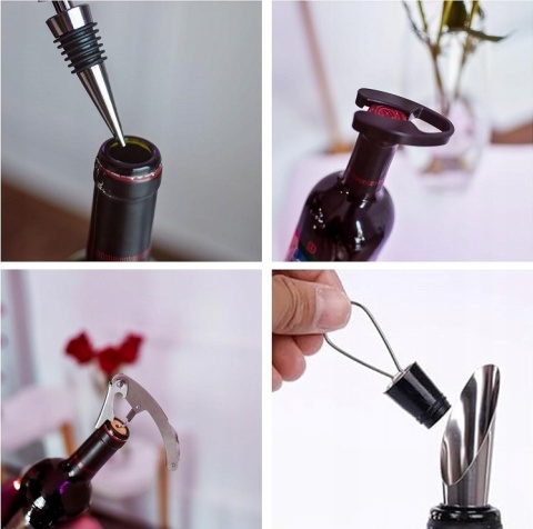 ZESTAW DO WINA W ETUI W FORMIE BUTELKI - opakowanie prezentowe. akcesoria do wina