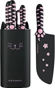 ZESTAW NOŻY 5W1 BLOK KOCIA ŁAPA OSTRZA STALOWE NOŻE PREMIUM,