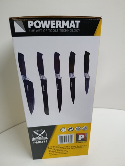 ZESTAW NOŻY 6 EL. NOŻE KUCHENNE CERAMICZNE BLOK POWERMAT PM-ZNK-5-C