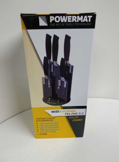 ZESTAW NOŻY 6 EL. NOŻE KUCHENNE CERAMICZNE BLOK POWERMAT PM-ZNK-5-C