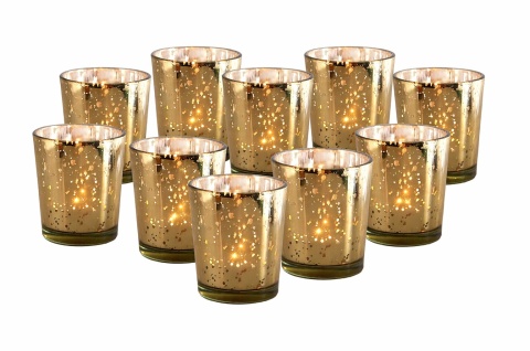 1Świecznik na tealighty Filiżanka nakrapiana złota świeca 10 szt + 1 gratis