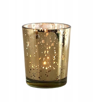 1Świecznik na tealighty Filiżanka nakrapiana złota świeca 10 szt + 1 gratis