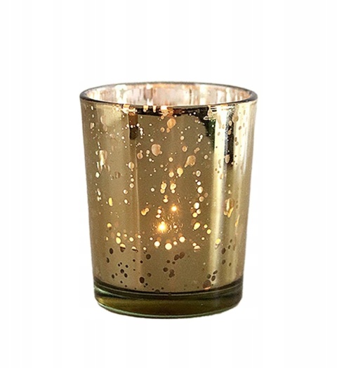 1Świecznik na tealighty Filiżanka nakrapiana złota świeca 10 szt + 1 gratis