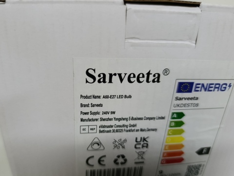 Żarówka LED Sarveeta A60 E27 9W 2700K – ciepła barwa