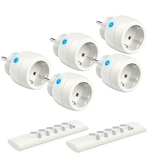 5x GNIAZDA SIECIOWE SMART 2300W ZDALNIE STEROWANE + 2 x PILOT