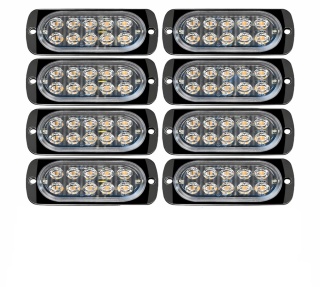 8x LAMPY OSTRZEGAWCZE STROBOSKOP POMOC LAWETA 12 LED