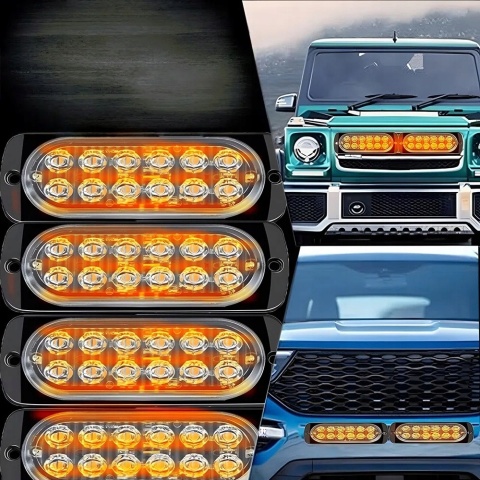 8x LAMPY OSTRZEGAWCZE STROBOSKOP POMOC LAWETA 12 LED