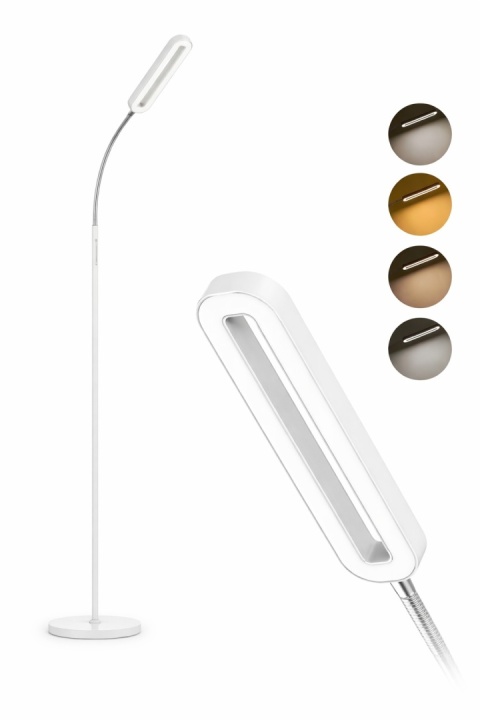 AMDELNE Lampa Podłogowa LED 12W Biała z Pilotem 1200lm