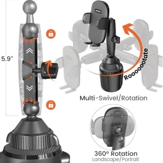 APPS2CAR Uchwyt Samochodowy 2w1 Na Tablet I Telefon Regulowany
