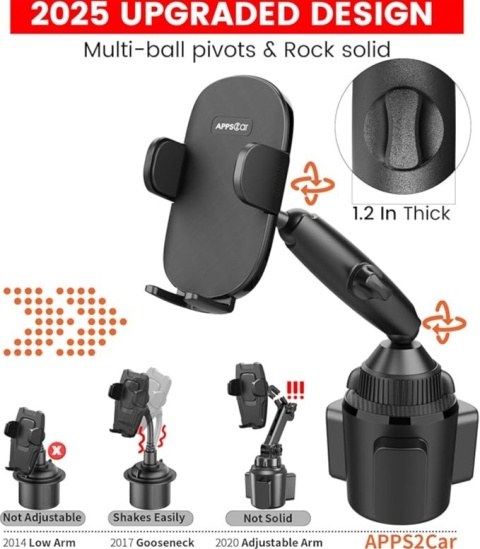 APPS2CAR Uchwyt Samochodowy 2w1 Na Tablet I Telefon Regulowany