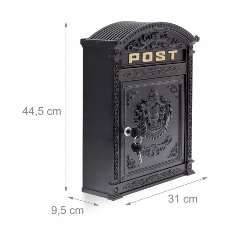 Antyczna skrzynka na listy 44,5 x 31 x 9 cm Relaxdays