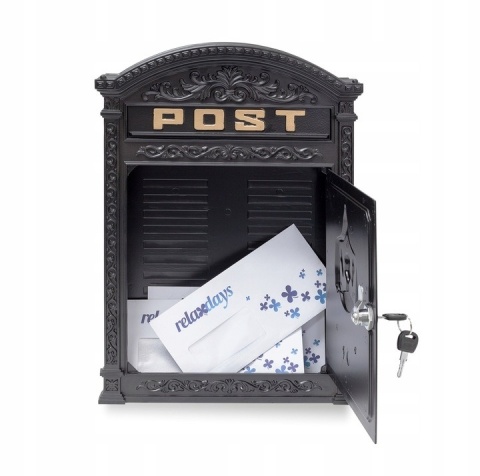 Antyczna skrzynka na listy 44,5 x 31 x 9 cm Relaxdays