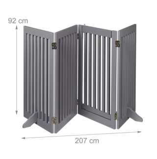 Barierka szara z drzwiami bramka zabezoieczająca wys 92 cm Relaxdays