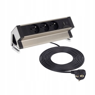 DESK BOX Gniazdo meblowe 3 x 230V plus 2 x USB A C