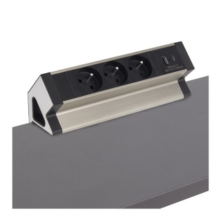 DESK BOX Gniazdo meblowe 3 x 230V plus 2 x USB A C