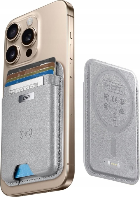 ESR MagSafe Portfel z Lokalizatorem Find My, na 5 Kart, iPhone Szary